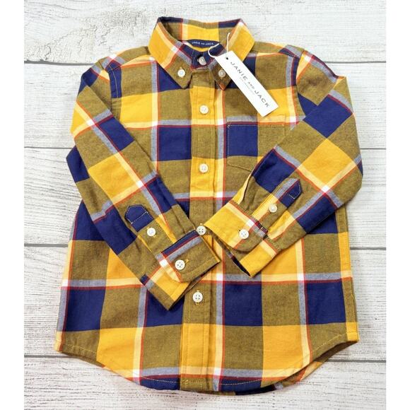 Janie and Jack Other - Janie and Jack Golden Glow Plaid Flannel Shirt Top Cotton Size 18-24 Months